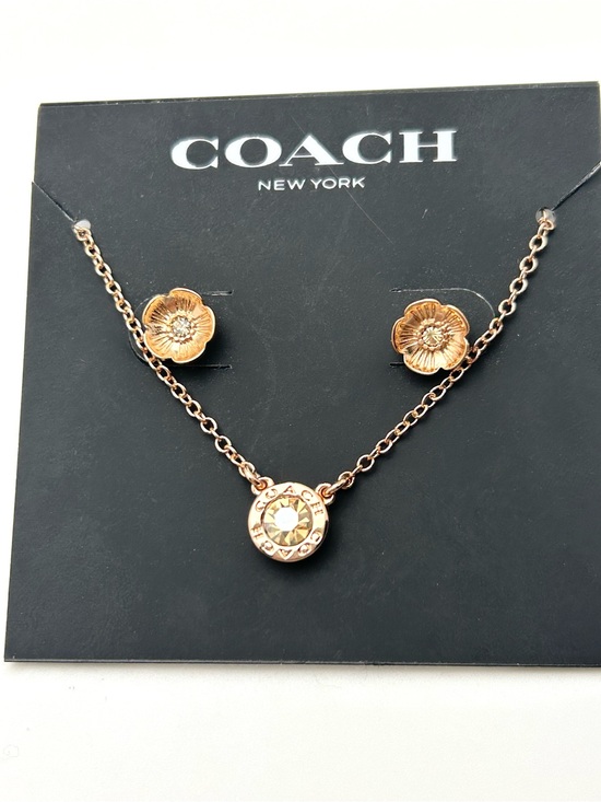 Coach Jewelry - Coach Rose Gold Necklace and Earrings NWT
